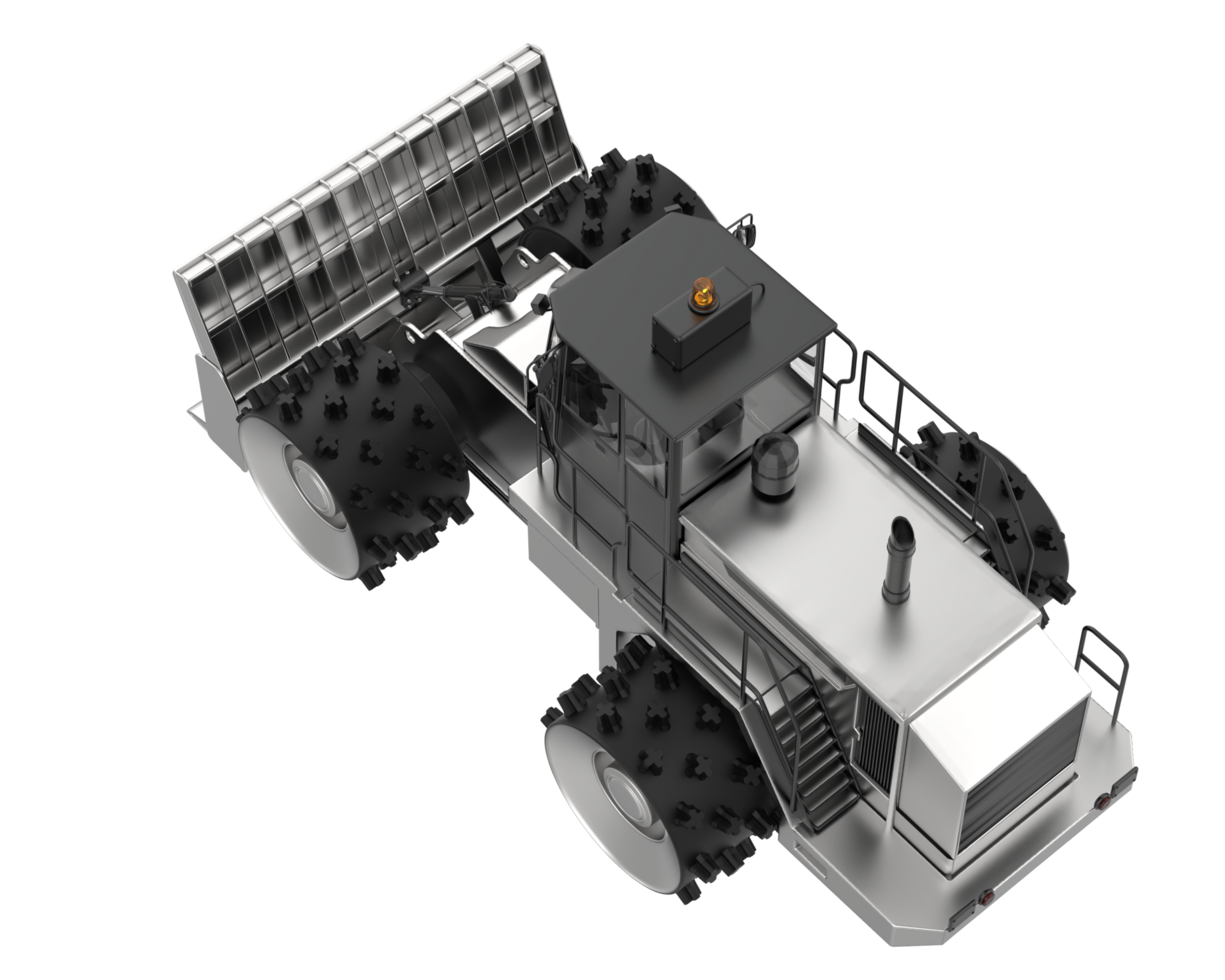 Bulldozer isolated on background. 3d rendering - illustration png