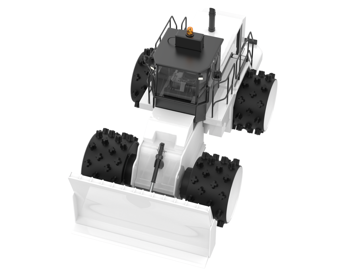 Bulldozer isolated on background. 3d rendering - illustration png