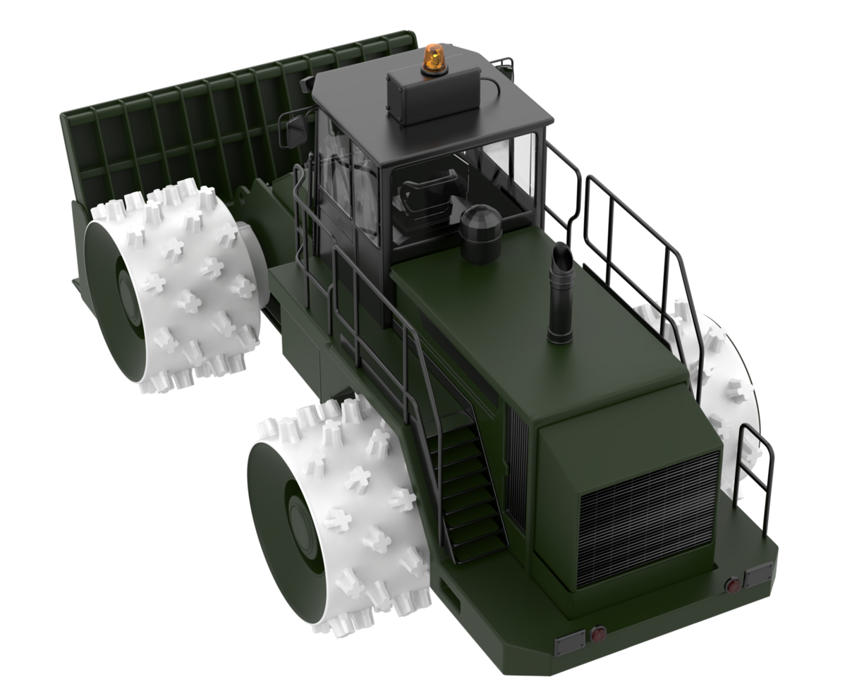 Bulldozer isolated on background. 3d rendering - illustration png