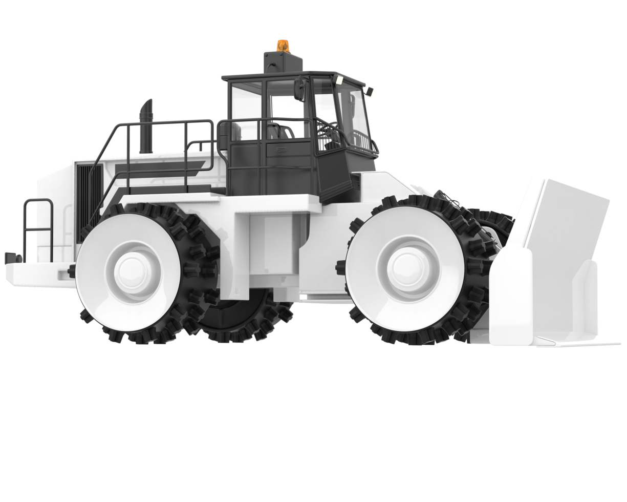 Bulldozer isolated on background. 3d rendering - illustration png