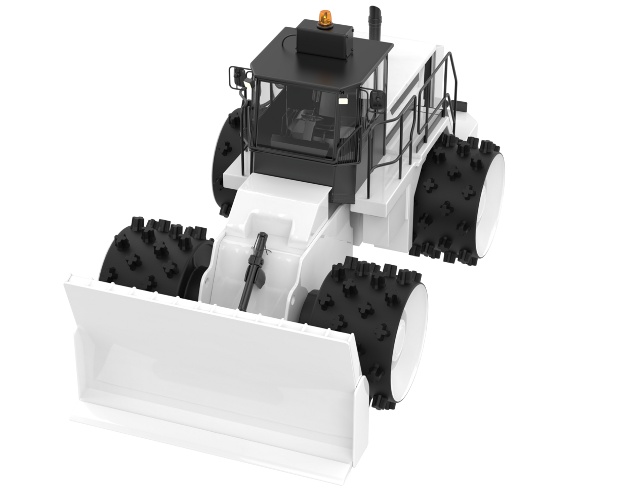 Bulldozer isolated on background. 3d rendering - illustration png