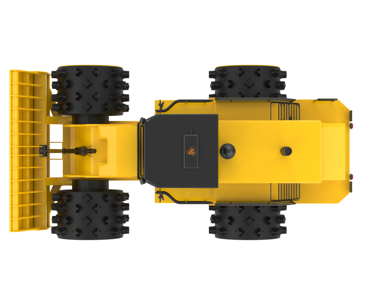 Bulldozer isolated on background. 3d rendering - illustration png