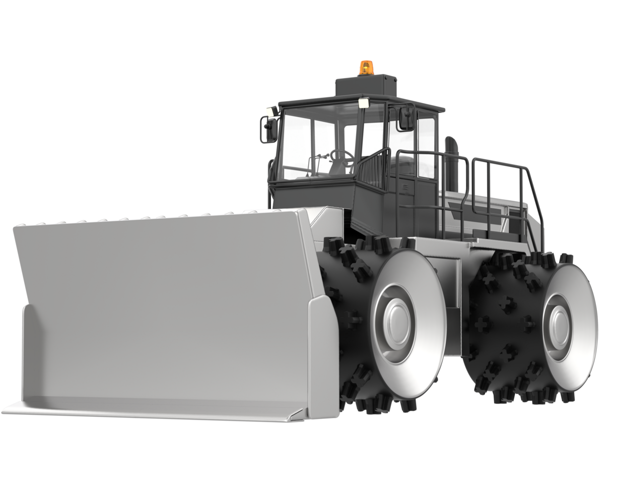 Bulldozer isolated on background. 3d rendering - illustration png