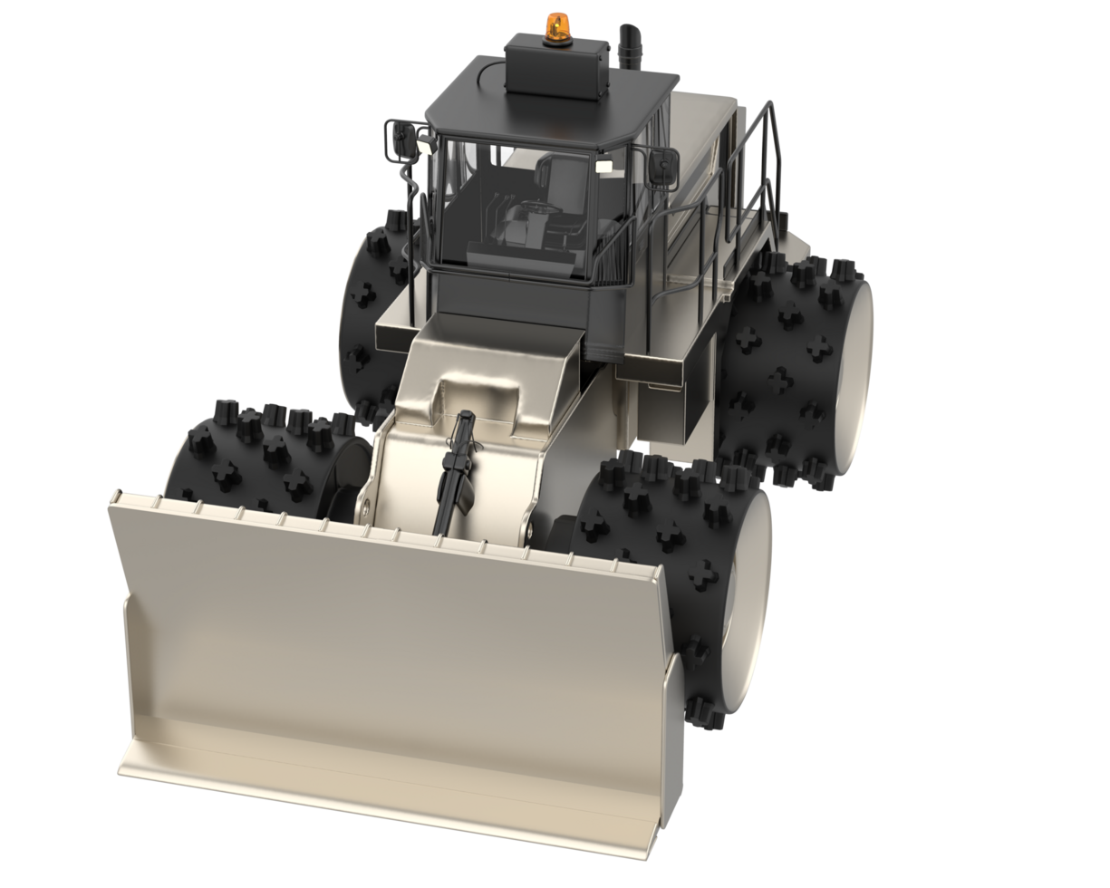 Bulldozer isolated on background. 3d rendering - illustration png
