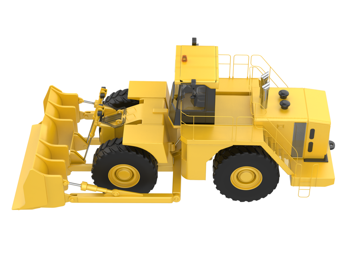 Bulldozer isolated on background. 3d rendering - illustration png
