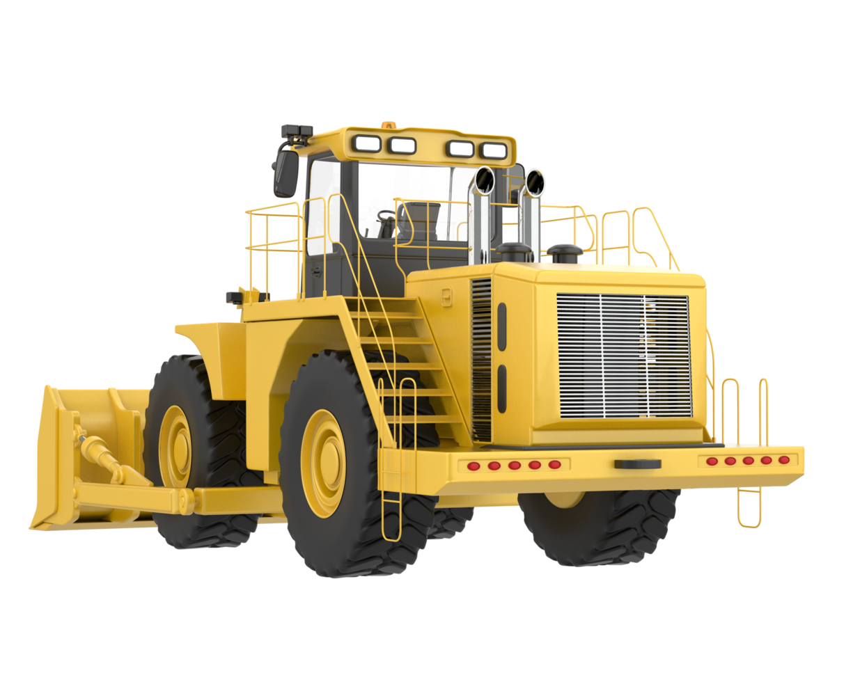 Bulldozer isolated on background. 3d rendering - illustration png