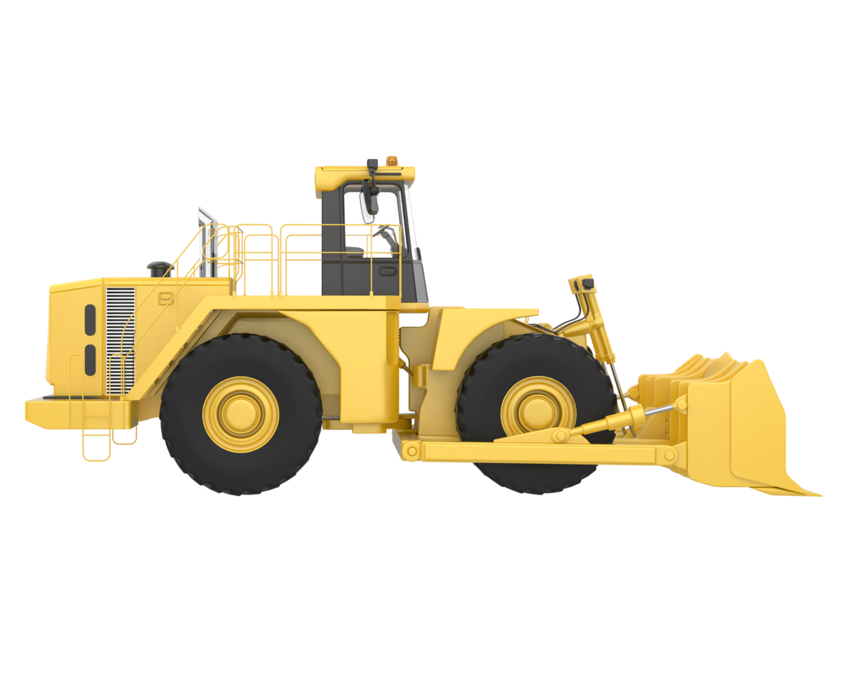 Bulldozer isolated on background. 3d rendering - illustration png