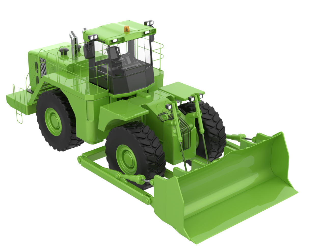 Bulldozer isolated on background. 3d rendering - illustration png