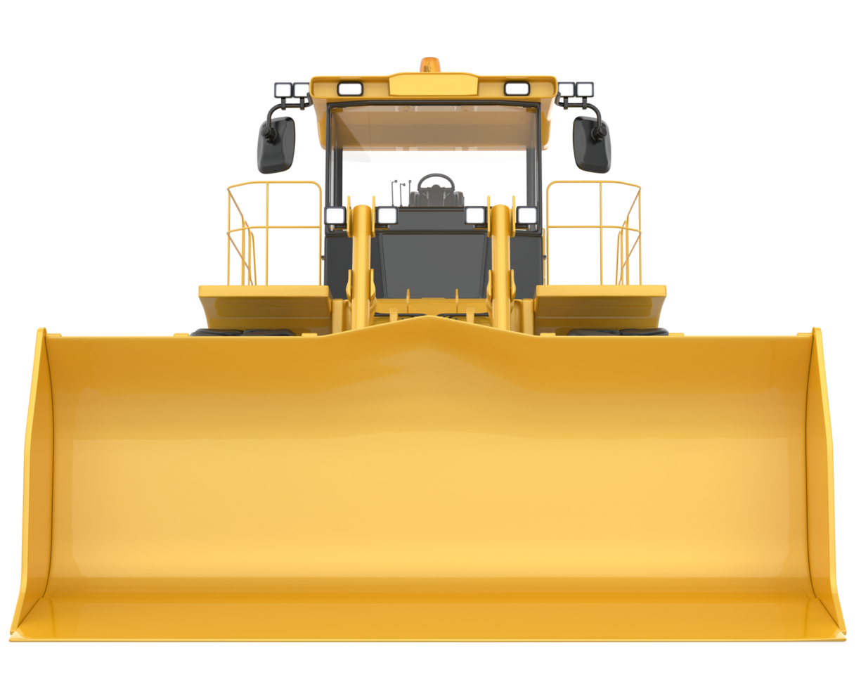 Bulldozer isolated on background. 3d rendering - illustration png