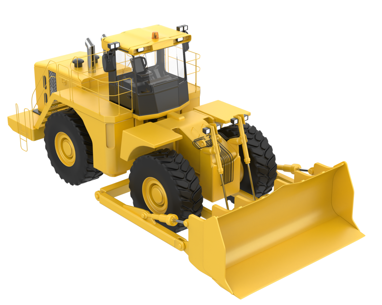 Bulldozer isolated on background. 3d rendering - illustration png