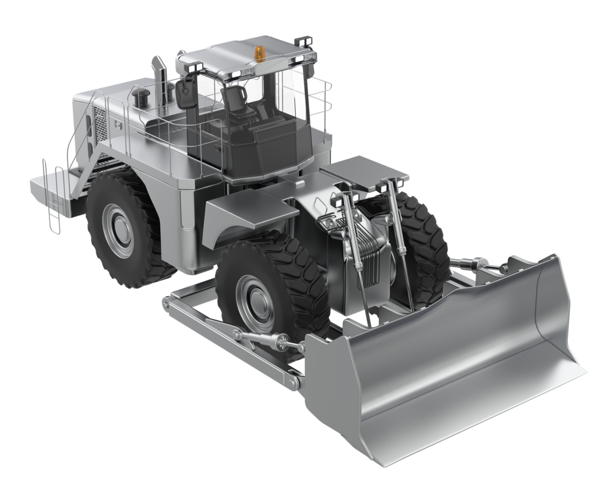 Bulldozer isolated on background. 3d rendering - illustration png