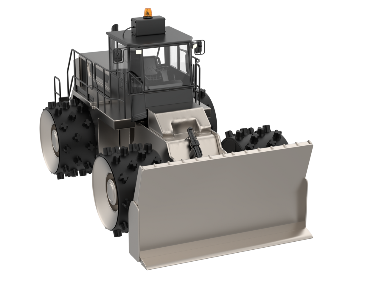 Bulldozer isolated on background. 3d rendering - illustration png