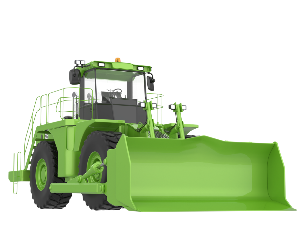 Bulldozer isolated on background. 3d rendering - illustration png