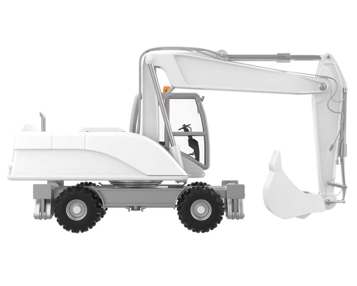 Excavator isolated on background. 3d rendering - illustration png