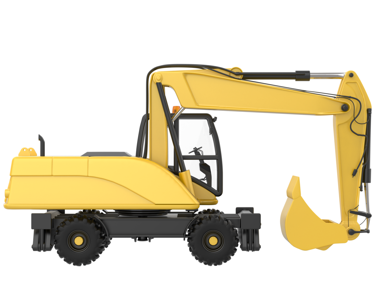 Excavator isolated on background. 3d rendering - illustration png