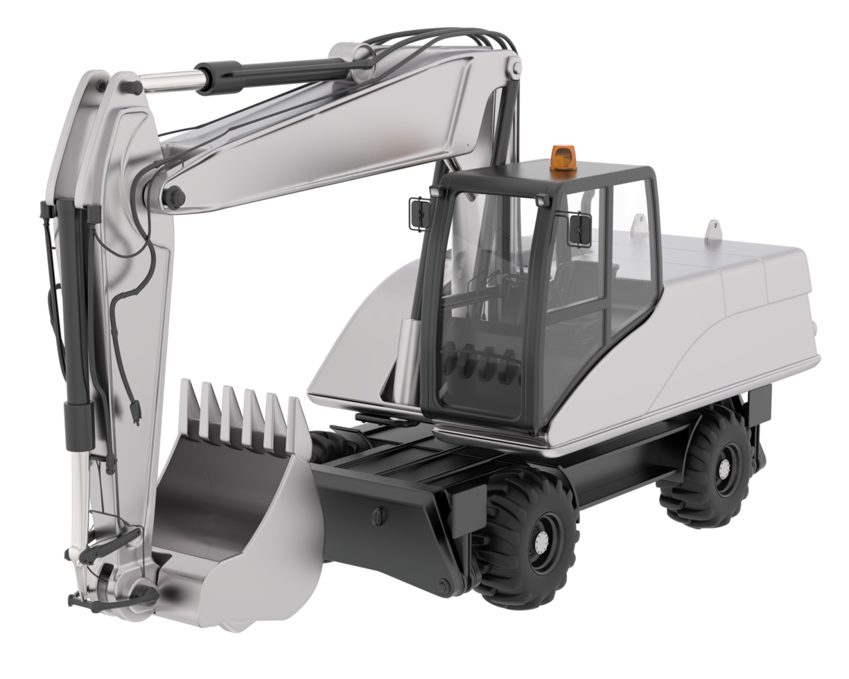 Excavator isolated on background. 3d rendering - illustration png