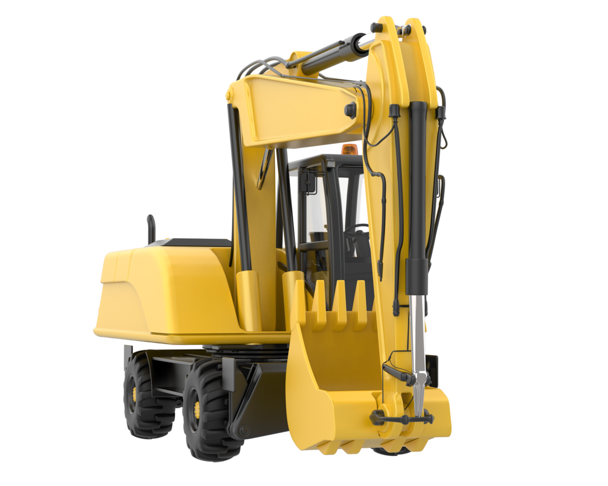 Excavator isolated on background. 3d rendering - illustration png