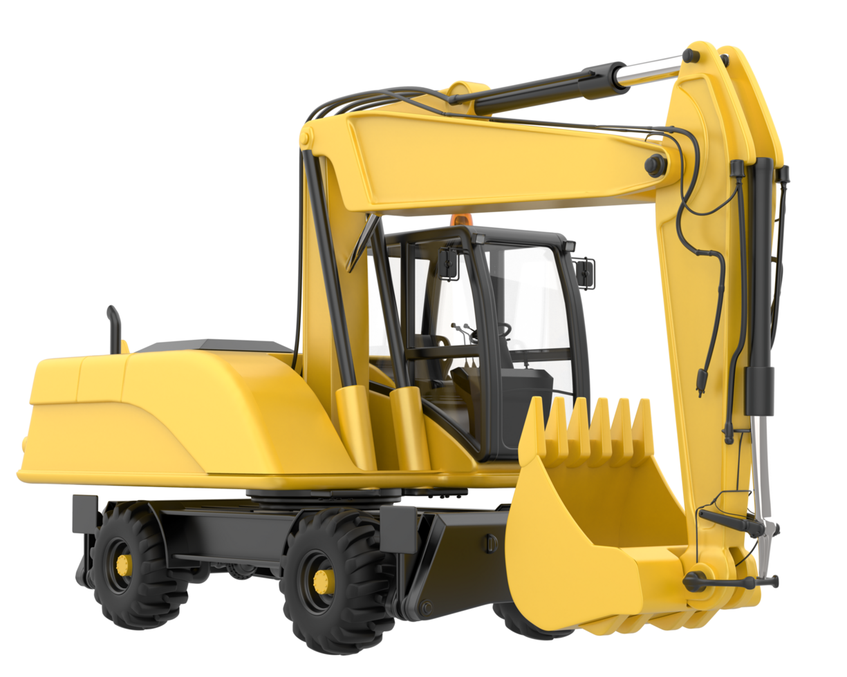 Excavator isolated on background. 3d rendering - illustration png