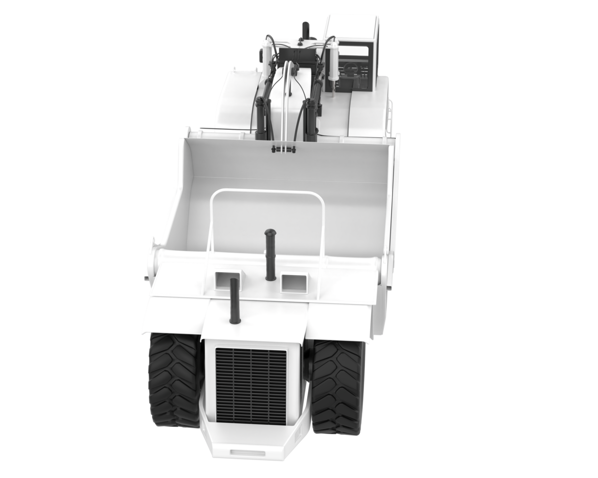 Wheel tractor scraper isolated on background. 3d rendering - illustration png