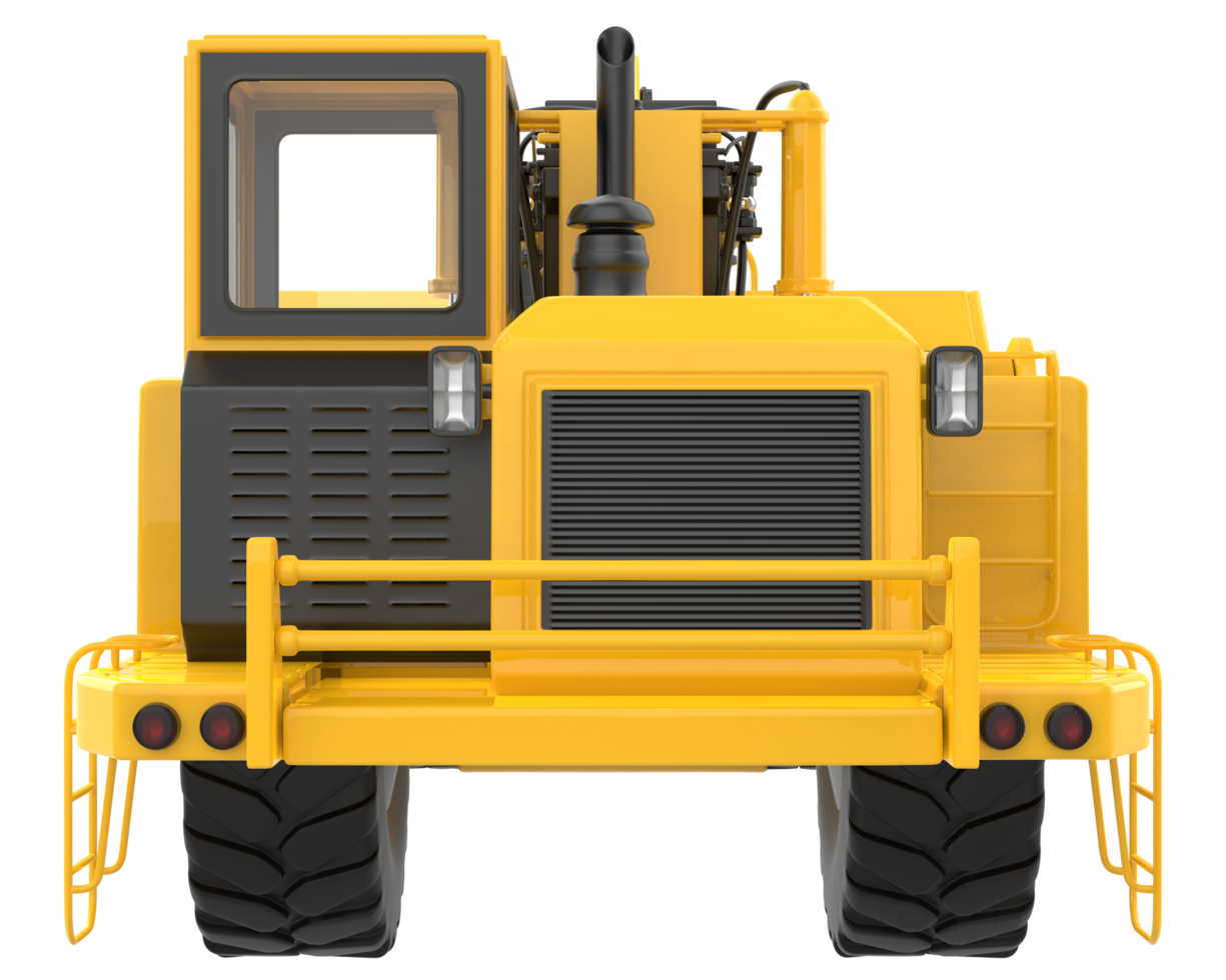 Wheel tractor scraper isolated on background. 3d rendering - illustration png