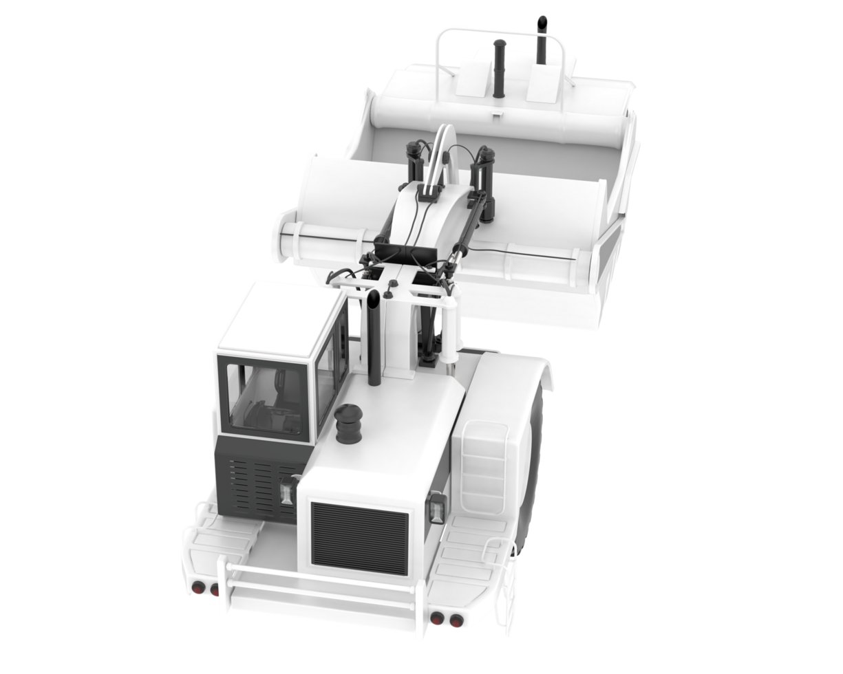 Wheel tractor scraper isolated on background. 3d rendering - illustration png