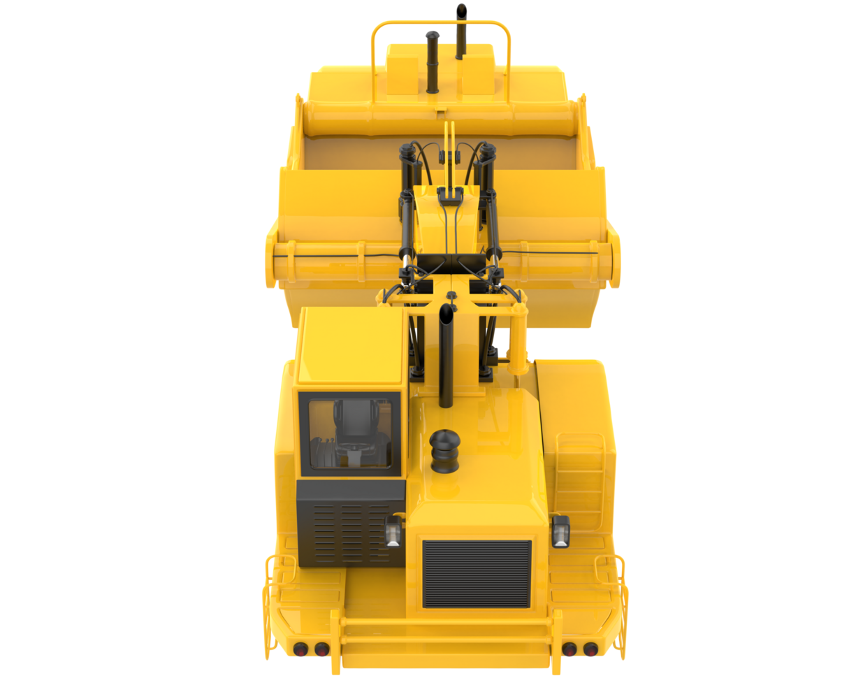 Wheel tractor scraper isolated on background. 3d rendering - illustration png