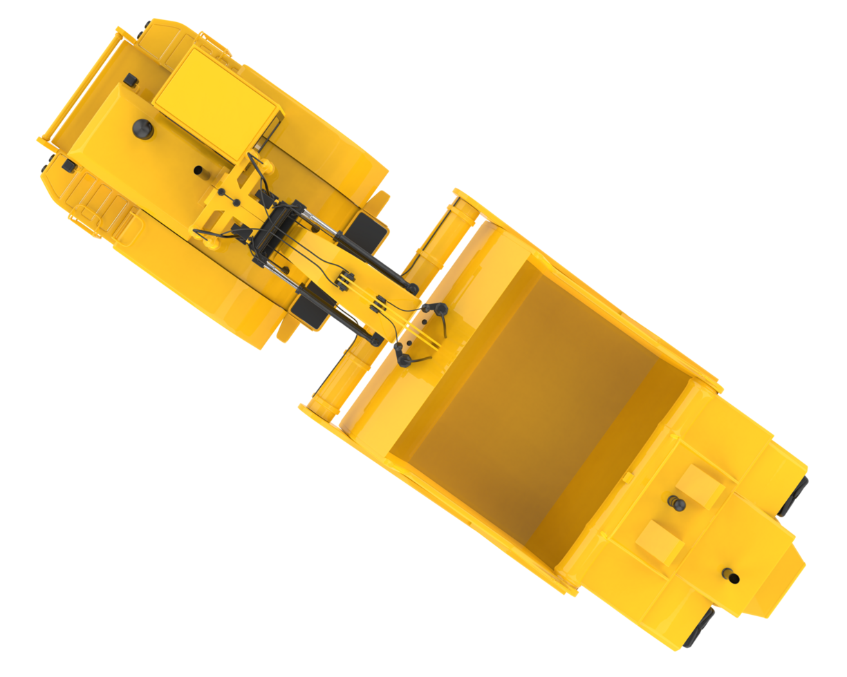 Wheel tractor scraper isolated on background. 3d rendering - illustration png