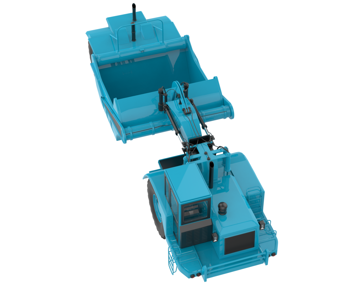 Wheel tractor scraper isolated on background. 3d rendering - illustration png