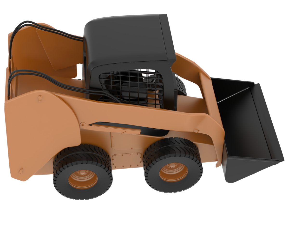 Skid steer loader isolated on background. 3d rendering - illustration png