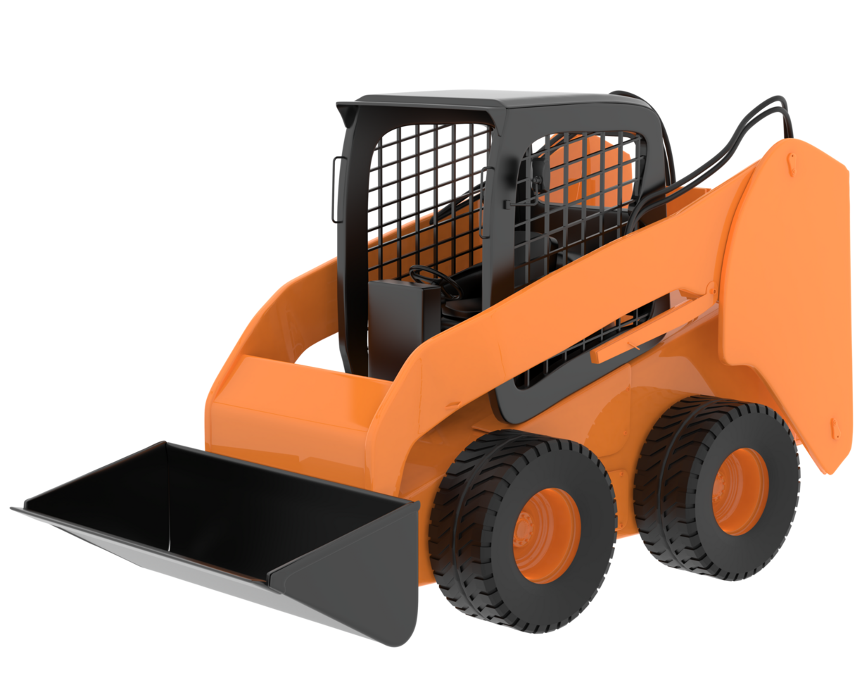Skid steer loader isolated on background. 3d rendering - illustration png