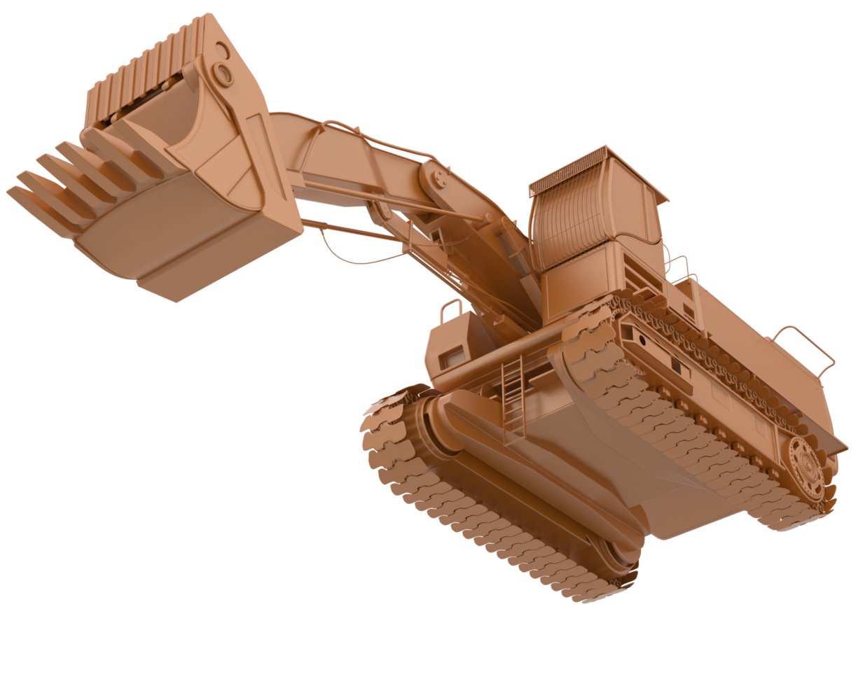 Excavator isolated on background. 3d rendering - illustration png