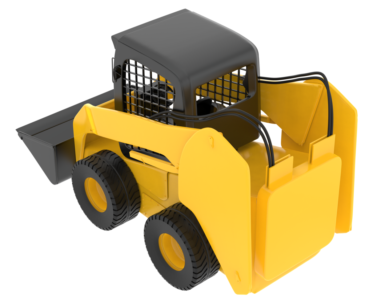 Skid steer loader isolated on background. 3d rendering - illustration png