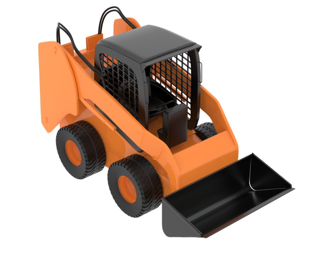Skid steer loader isolated on background. 3d rendering - illustration png