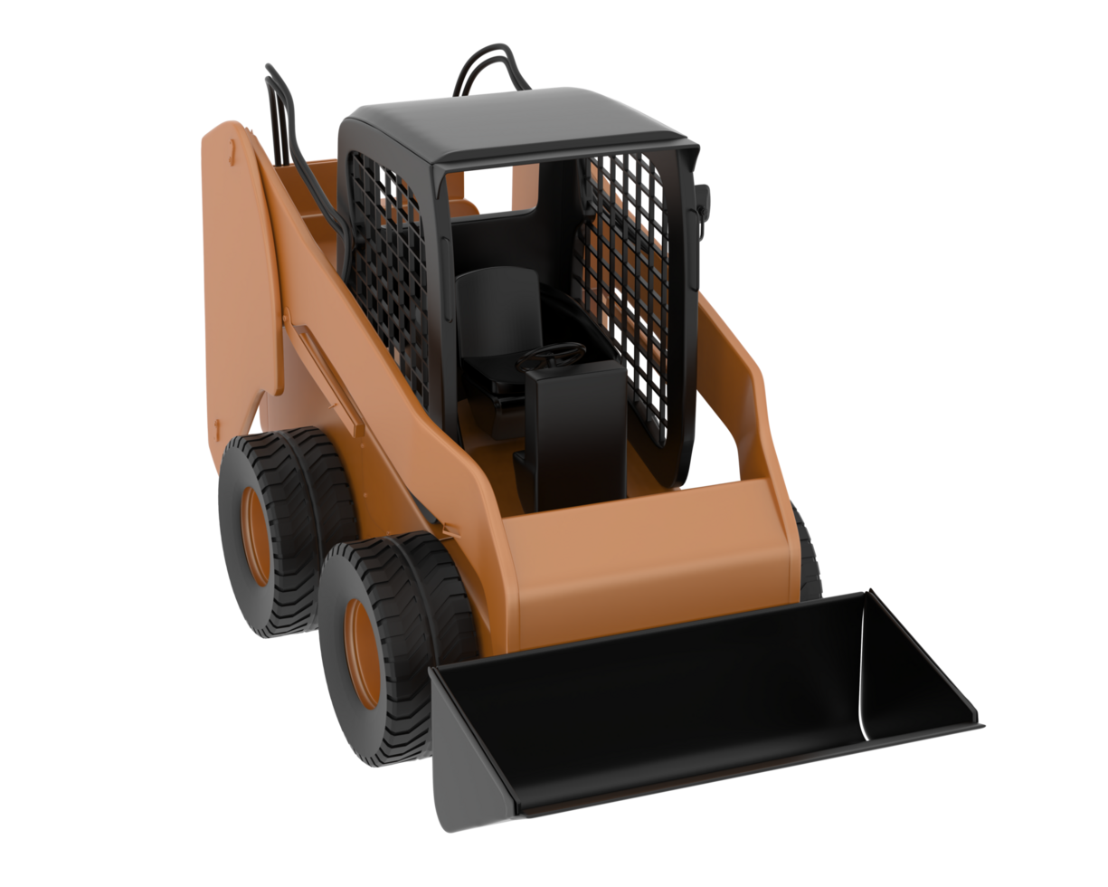 Skid steer loader isolated on background. 3d rendering - illustration png