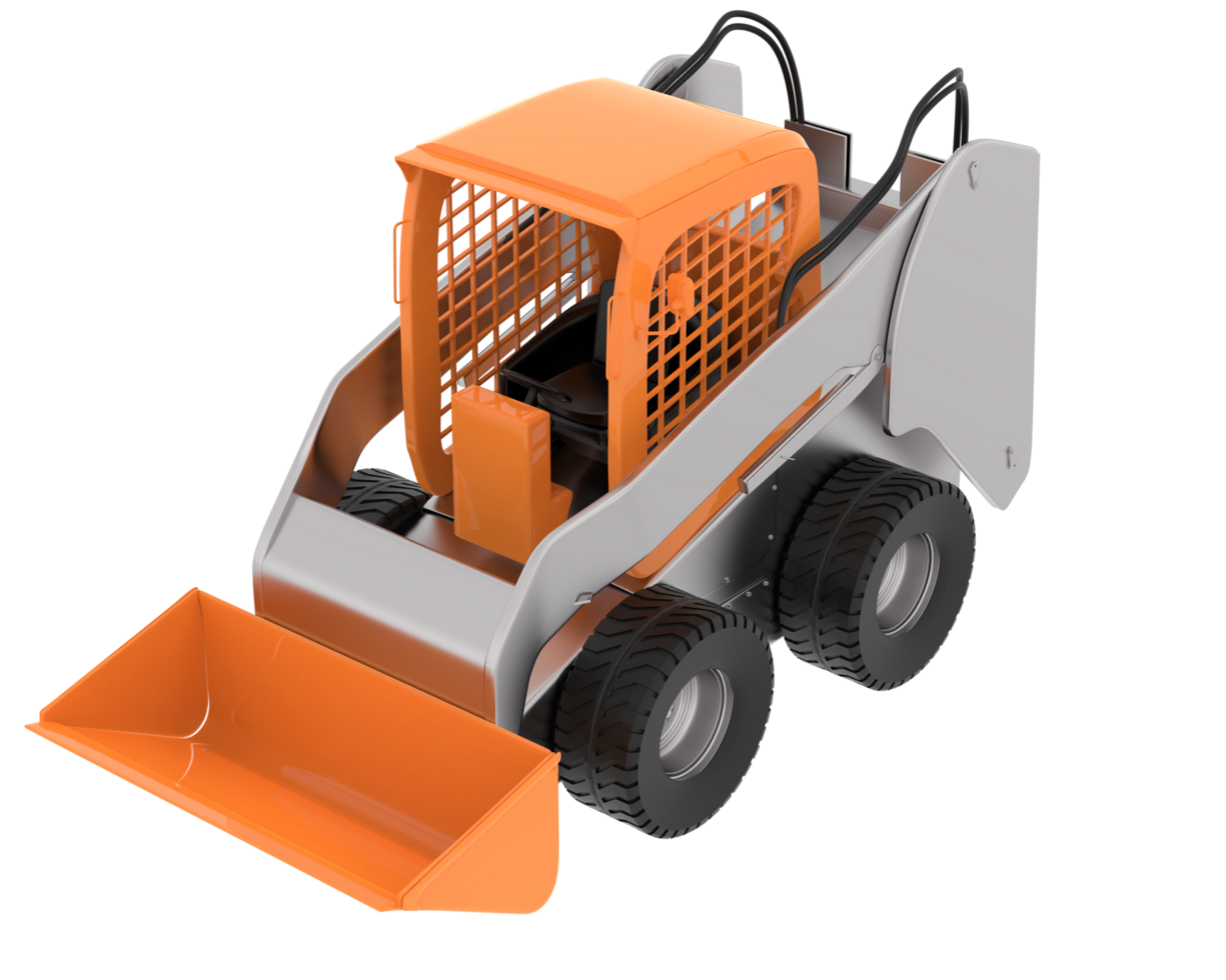 Skid steer loader isolated on background. 3d rendering - illustration png