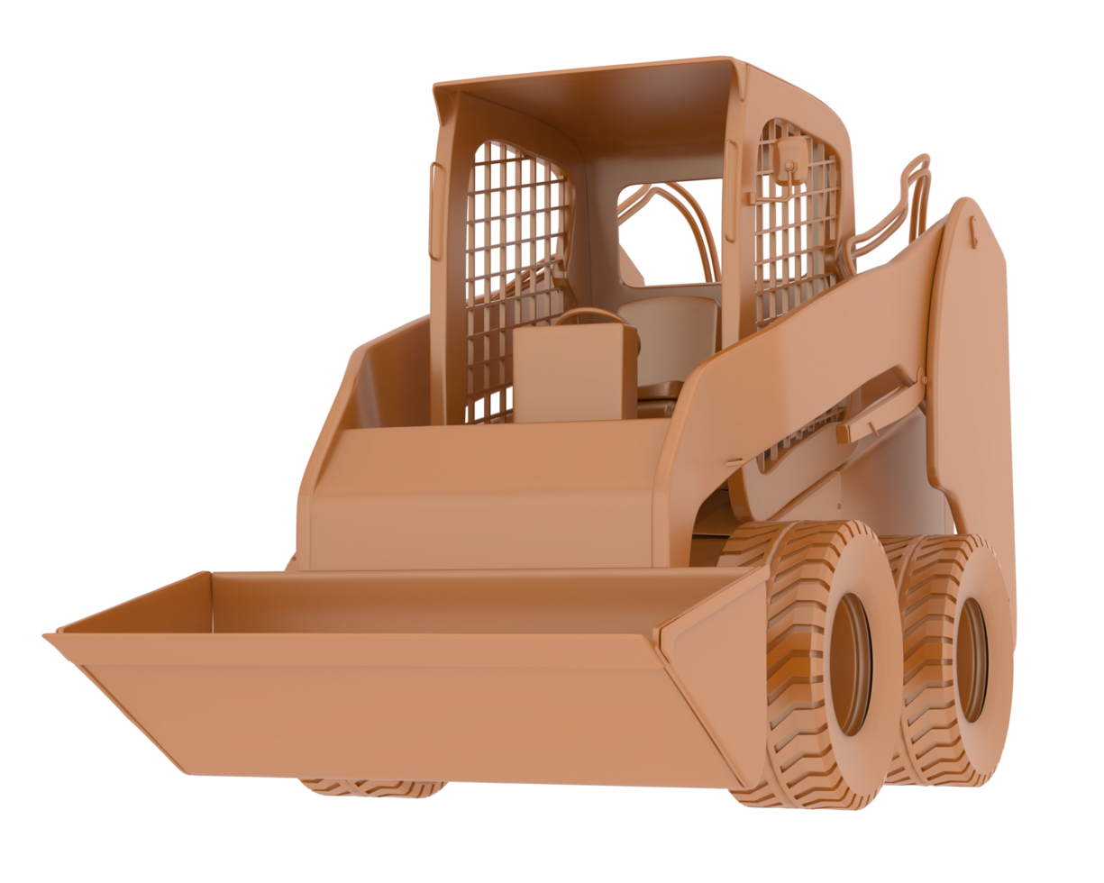 Skid steer loader isolated on background. 3d rendering - illustration png