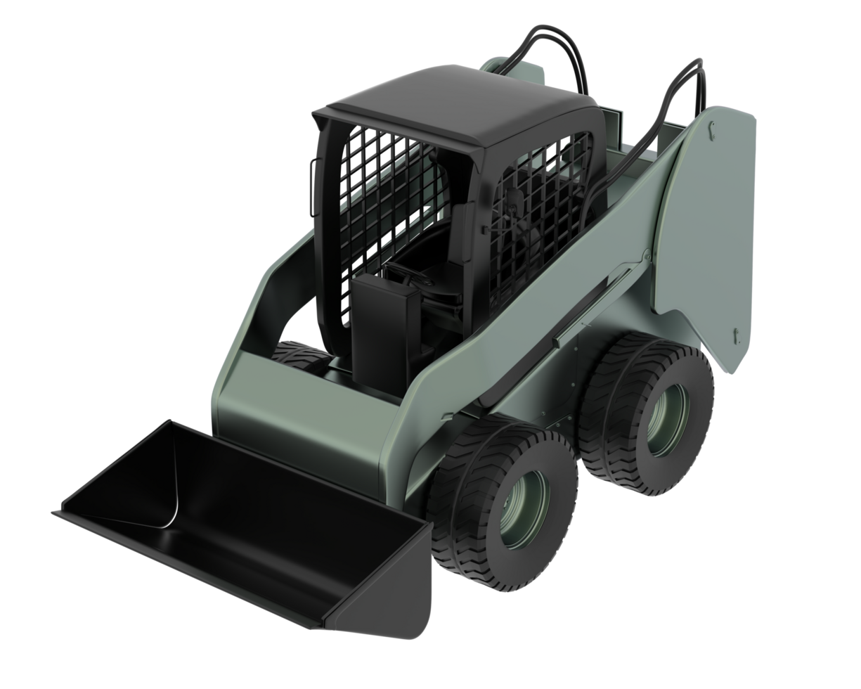 Skid steer loader isolated on background. 3d rendering - illustration png