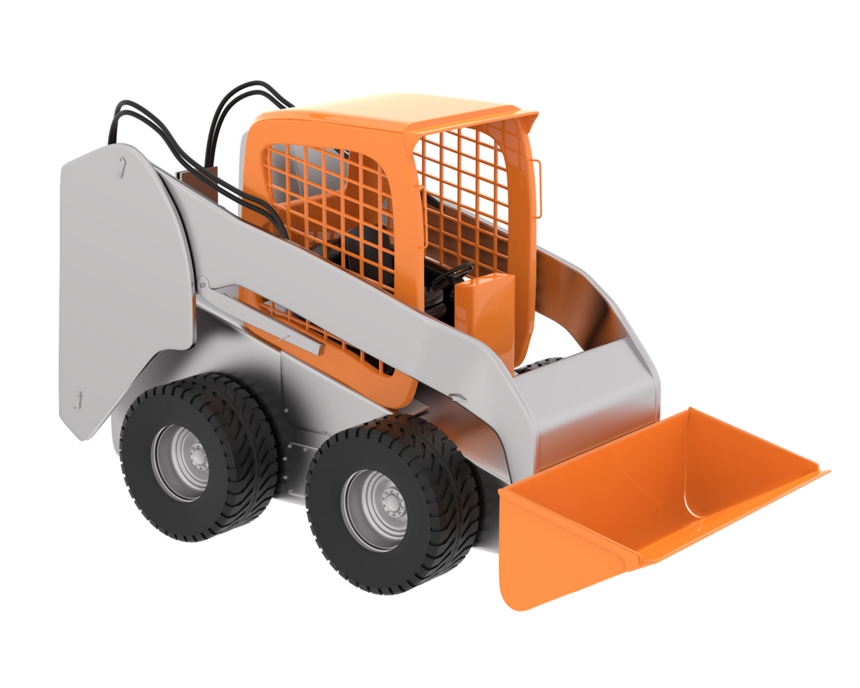 Skid steer loader isolated on background. 3d rendering - illustration png