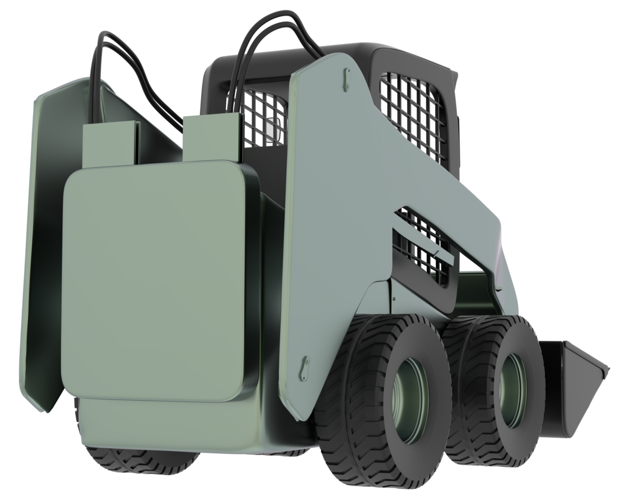 Skid steer loader isolated on background. 3d rendering - illustration png