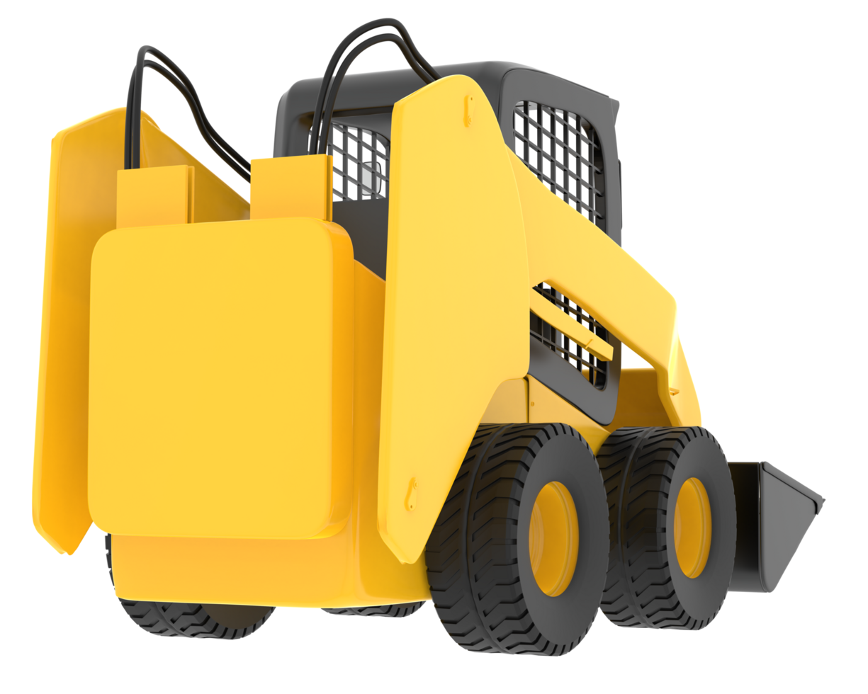 Skid steer loader isolated on background. 3d rendering - illustration png