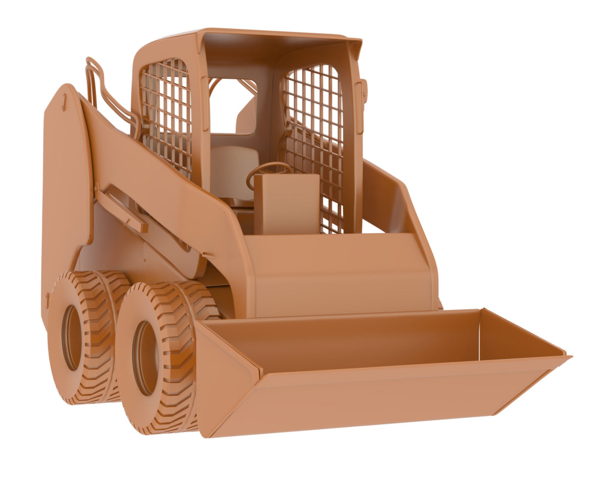 Skid steer loader isolated on background. 3d rendering - illustration png