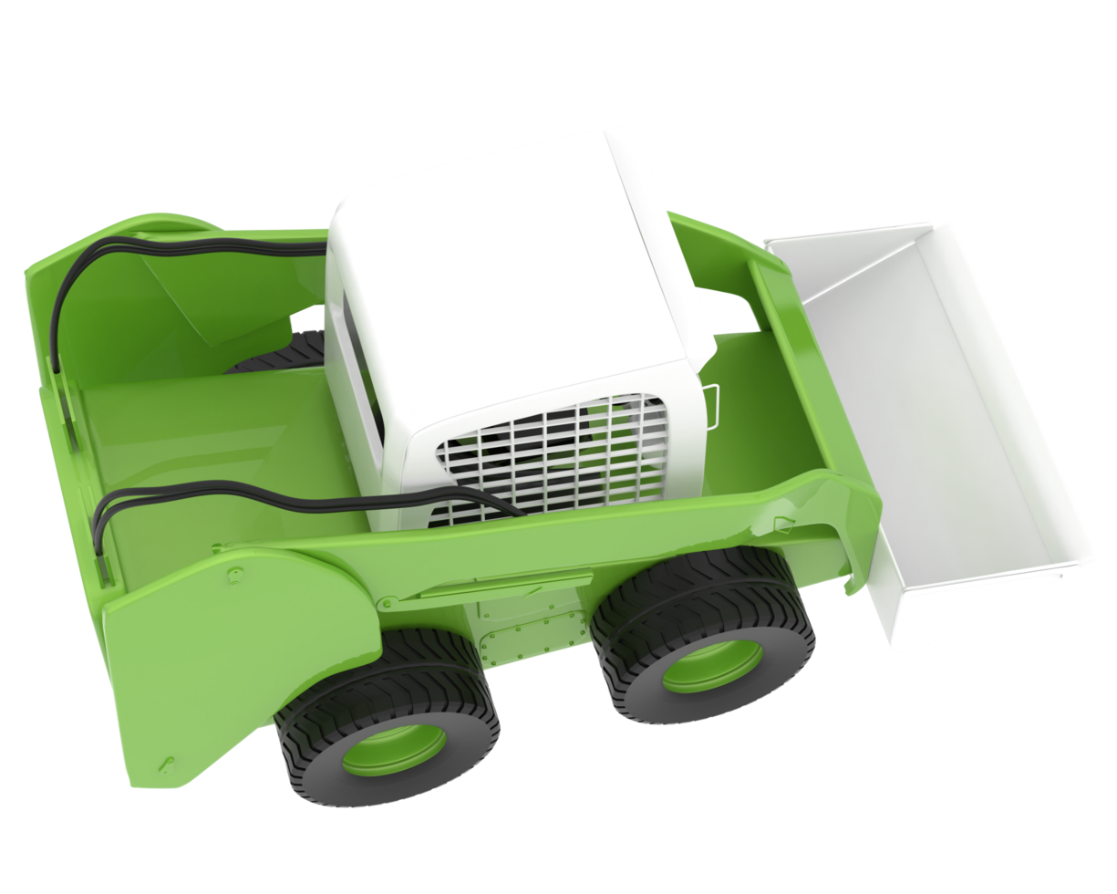 Skid steer loader isolated on background. 3d rendering - illustration png