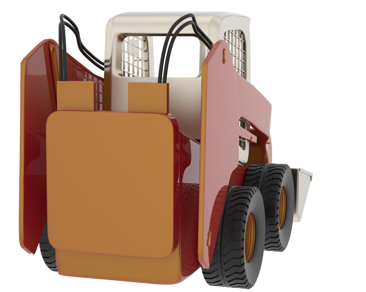 Skid steer loader isolated on background. 3d rendering - illustration png