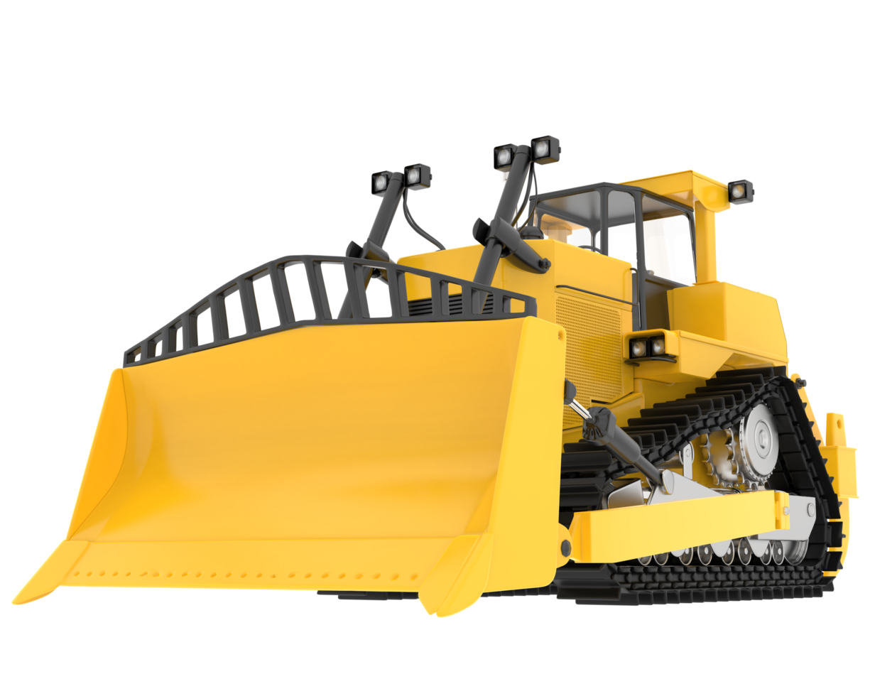Bulldozer isolated on background. 3d rendering - illustration png