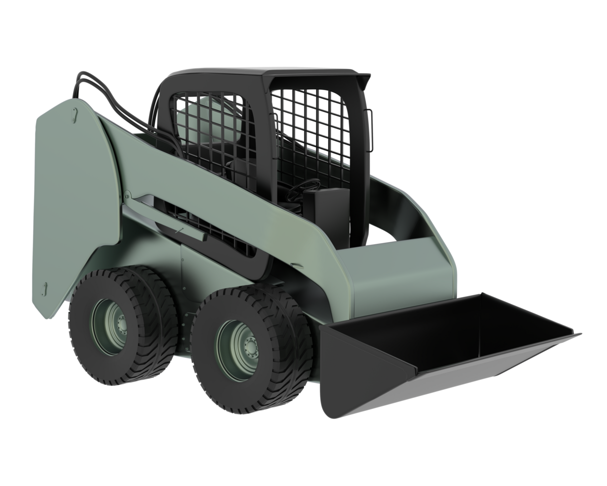 Skid steer loader isolated on background. 3d rendering - illustration png