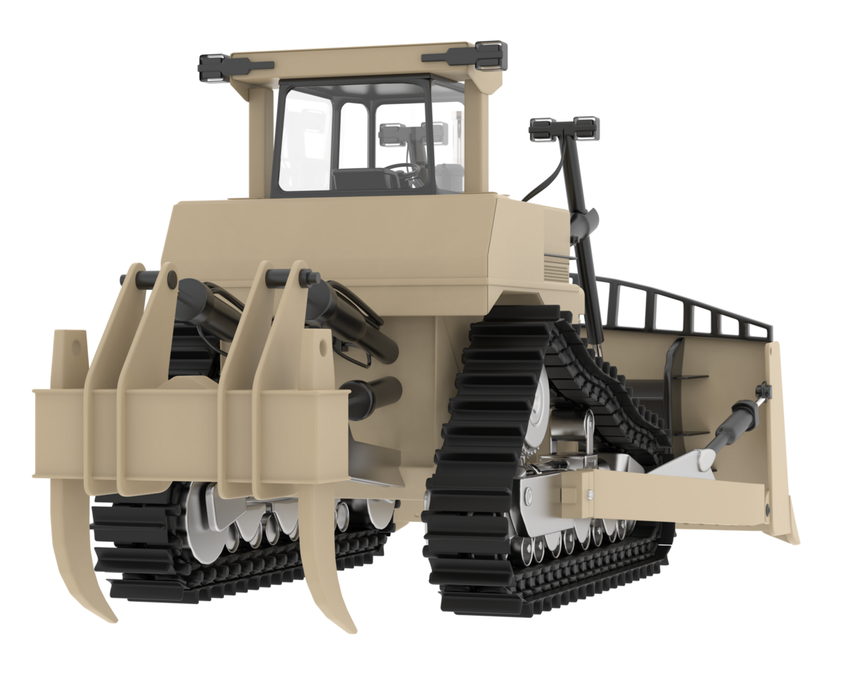 Bulldozer isolated on background. 3d rendering - illustration png