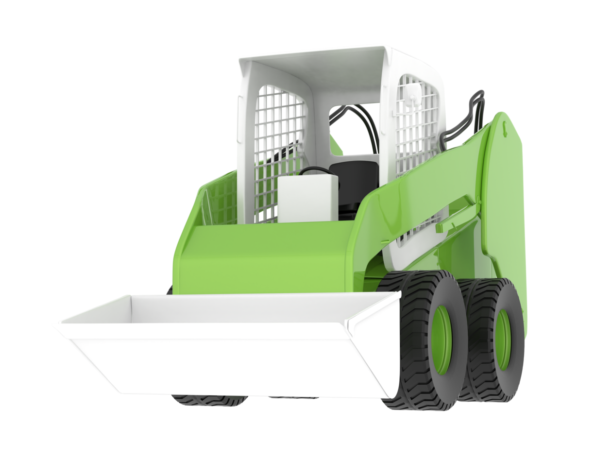 Skid steer loader isolated on background. 3d rendering - illustration png
