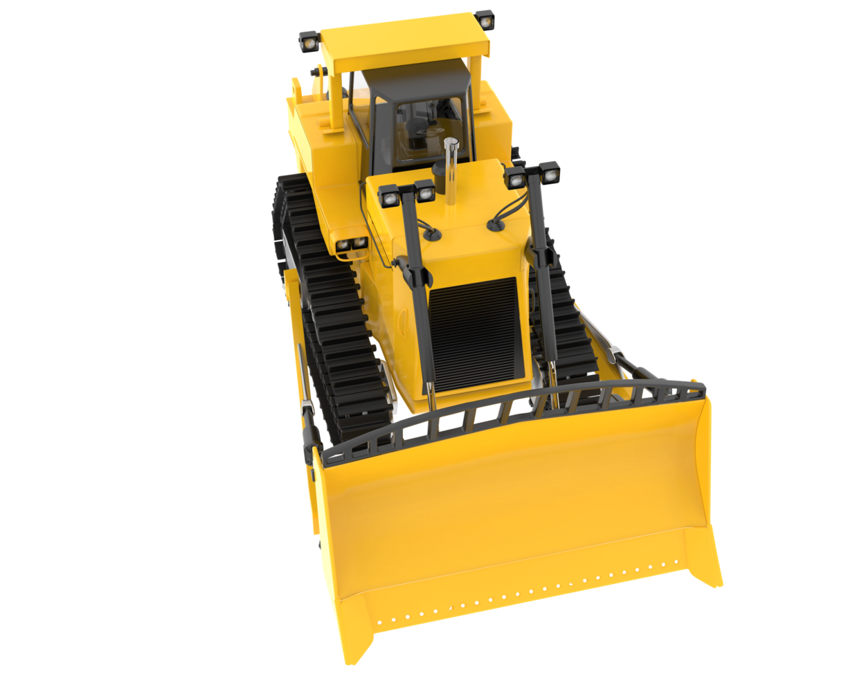 Bulldozer isolated on background. 3d rendering - illustration png