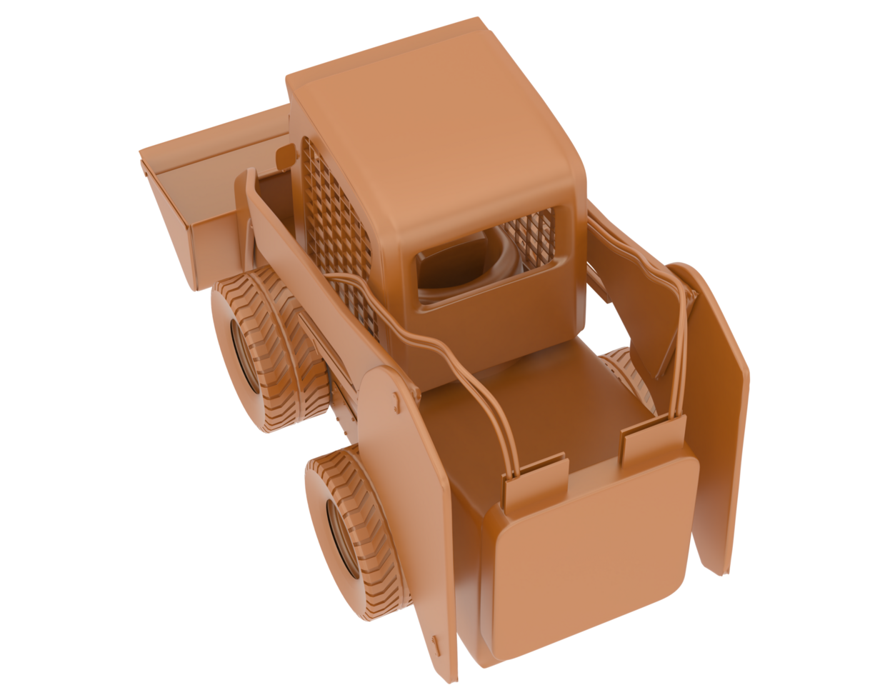 Skid steer loader isolated on background. 3d rendering - illustration png