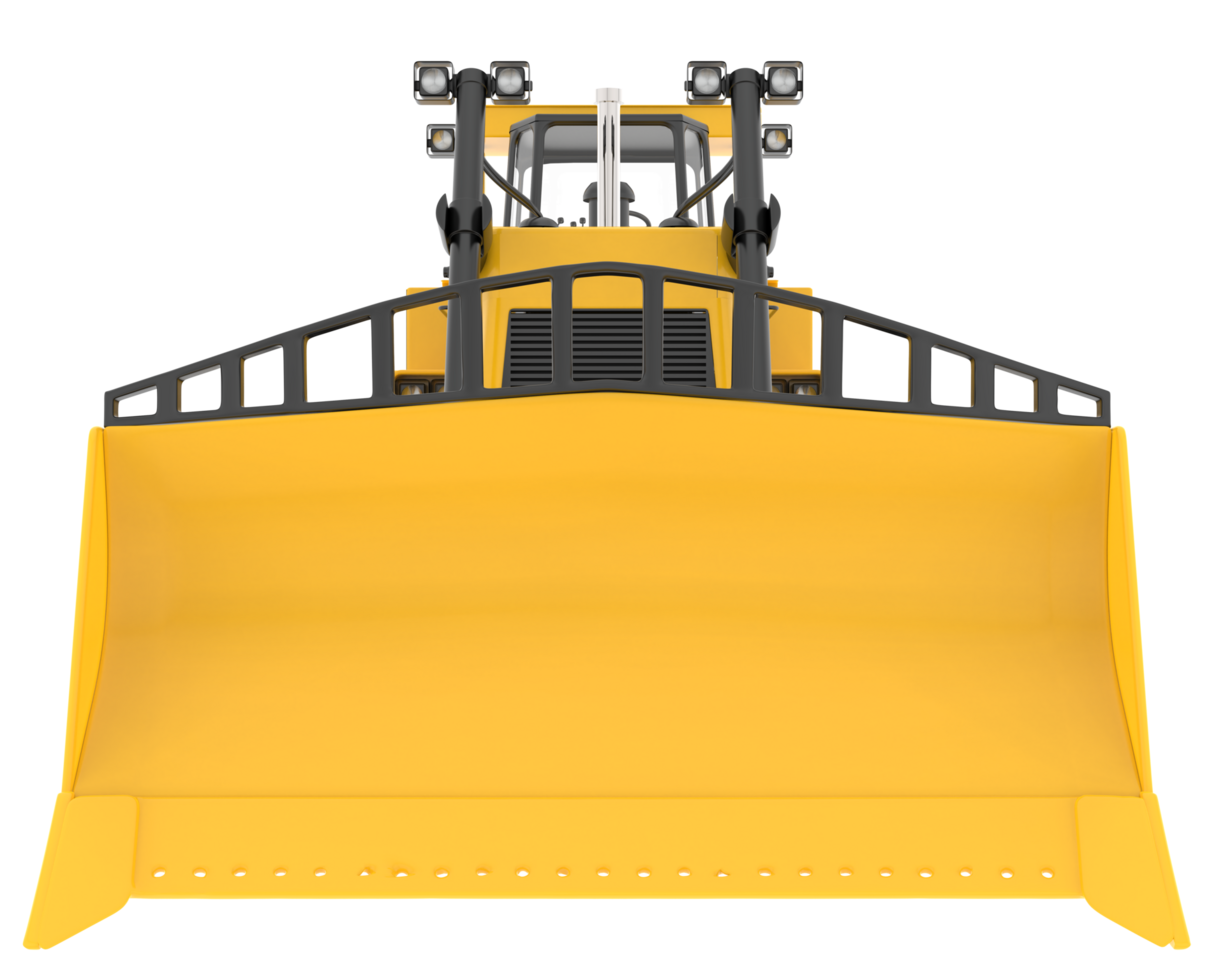 Bulldozer isolated on background. 3d rendering - illustration png